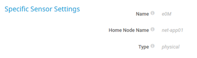 Specific Sensor Settings Specific Sensor Settings